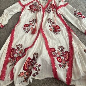 Ranna Gill White and Red Embroidered Dress